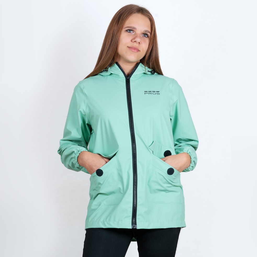 SPORTPROS waterproof jacket for girls, model 760. Made of soft, waterproof material.