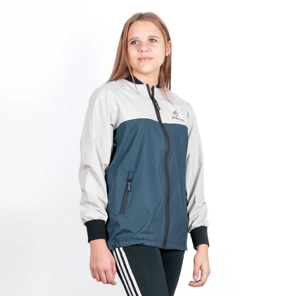 PROS Waterproof baseball jacket, model 717. A two-tone jacket with the timeless design, it is great for leisure and everyday use